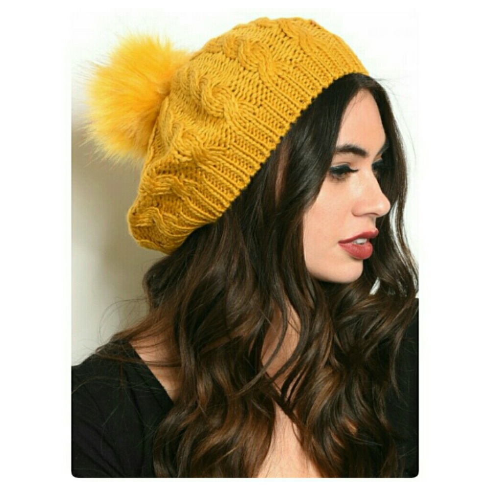 🔥5 COLORS!🔥 🍁KNIT POMPOM BERET!🍁 - Picture 8 of 8